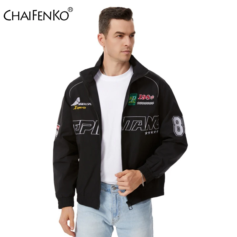 

New Men Fashion Stand Collar Casual Coat Spring Autumn Comfort Simplicity Printing Jacket Outdoors Loose Thin Version Tops Men