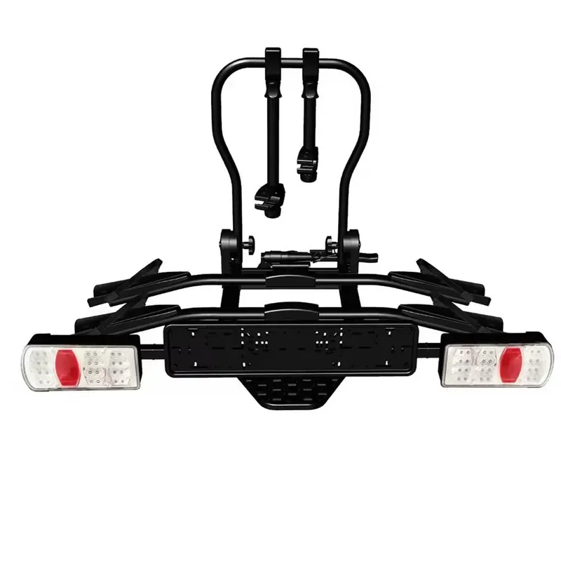 Heavy Steel Foldable Bicycle Rack for Car Rear SUV Direct Drive Compatible 2-Bike Capacity Adjustable Hook Installation