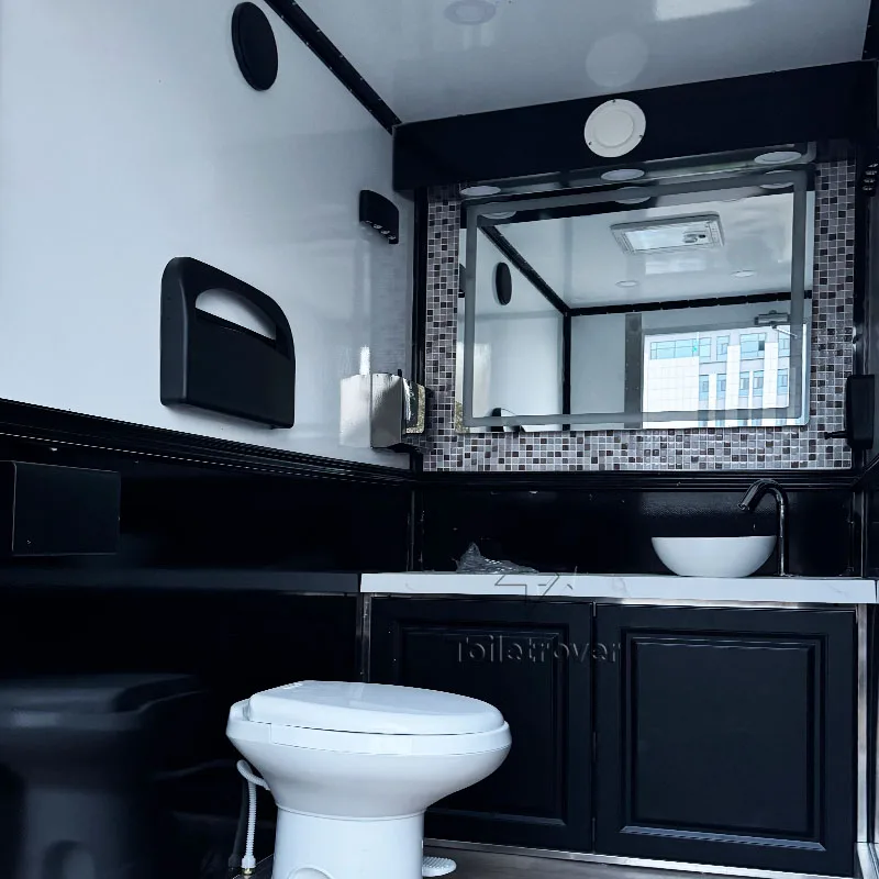 Remolque de baño temporal al aire libre a precio de fábrica, remolque de baño portátil de lujo con ducha