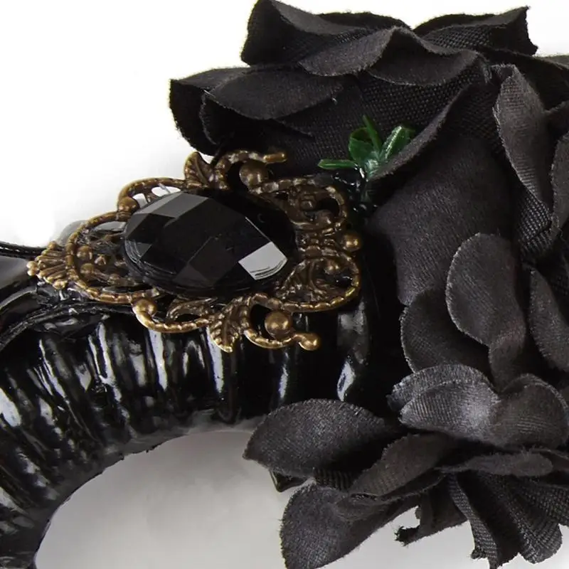 A52E Unisex Halloween Hair Pin Devil Ox Black Color Long Horn Hair Clip Cosplay Costume Masquerade Party Headpiece