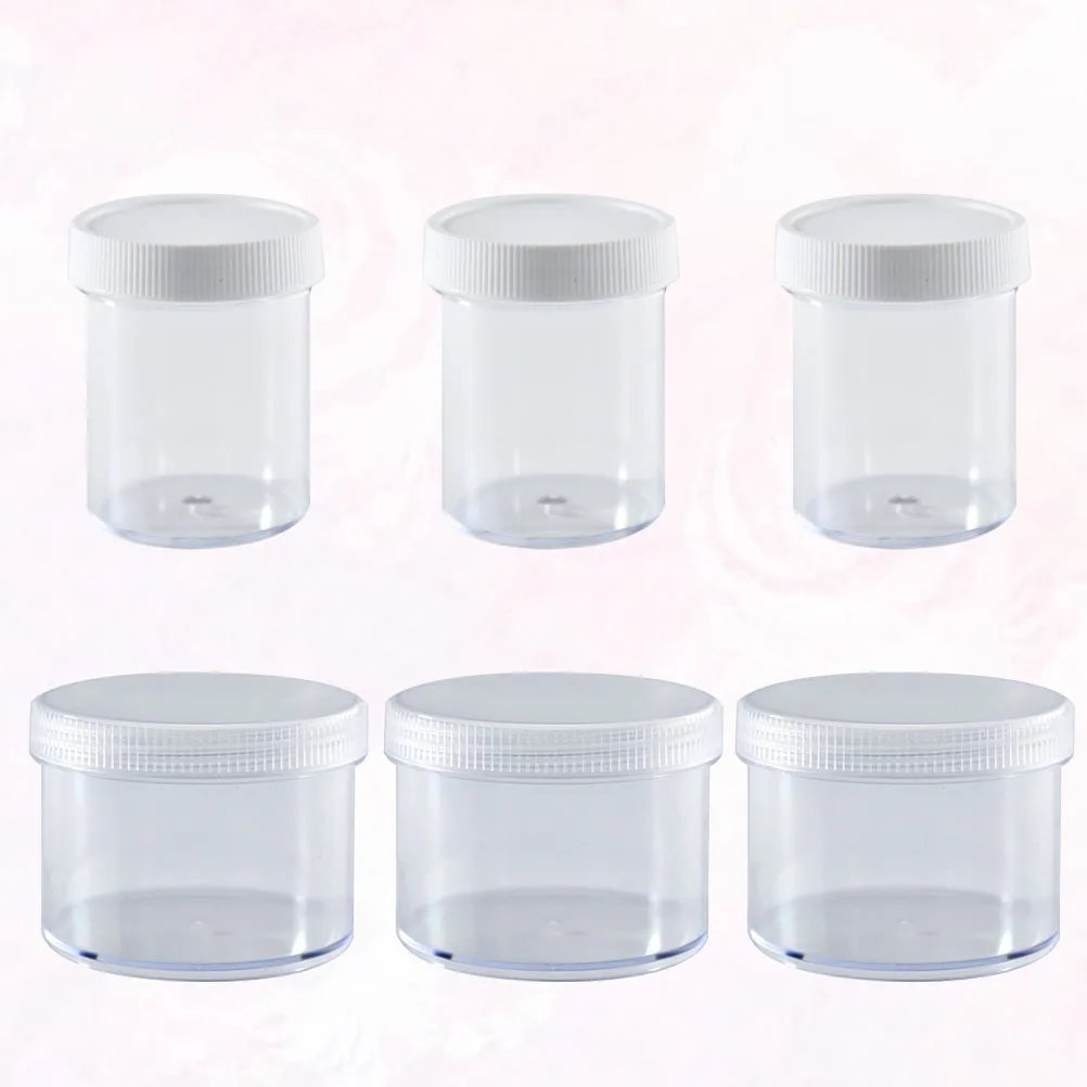 

6pcs Plastic Storage Boxes Clear Containers with Lids Compact Round Box for Small Items Beads Coins Jewelry Food Portion