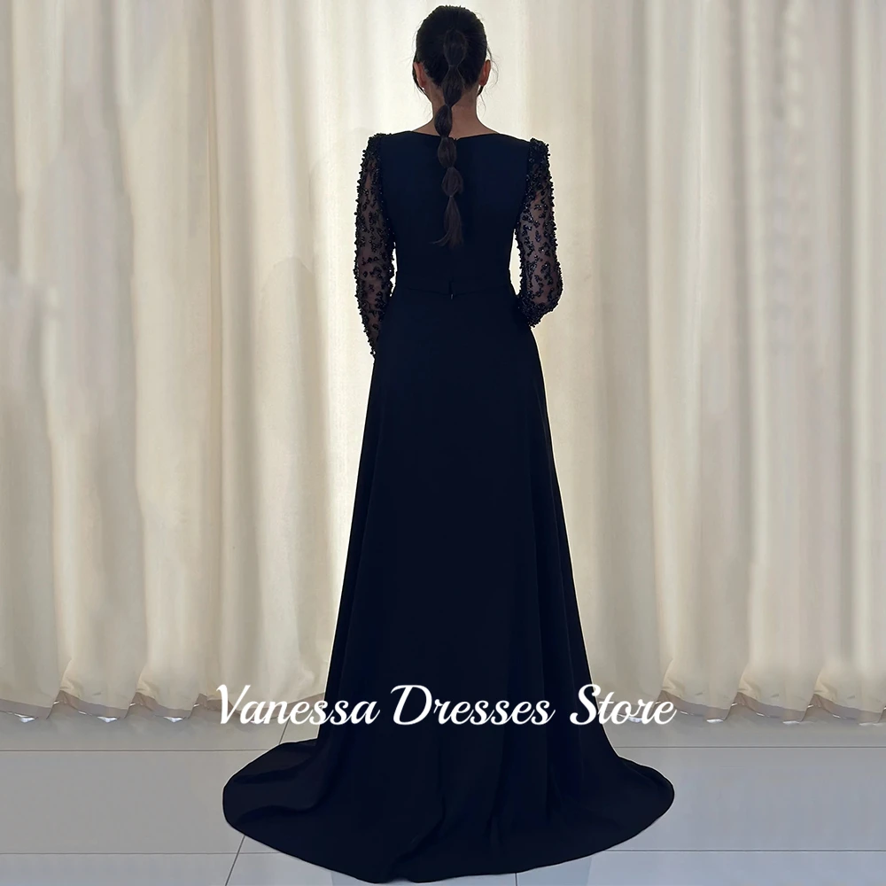 Lindo vestido de noite com miçangas, um ombro, personalizado, pregas sauditas, tensão lateral, mangas compridas, camisa, vestidos de baile, robes de soirée