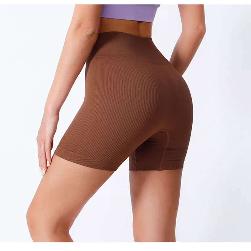 여성을위한 원활한 반바지 요가 반바지는 부티 운동을 밀어 체육관 반바지 피트니스 높은 허리 스포츠 짧은 여성 의류
