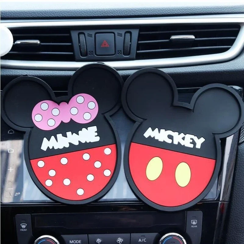 Disney Mickey Minnie Mouse Big Car Dashboard Sticky Anti-Slip PVC Mat Silicone Anti-Slip Storage Mat Pads Non-Slip Sticky Pad