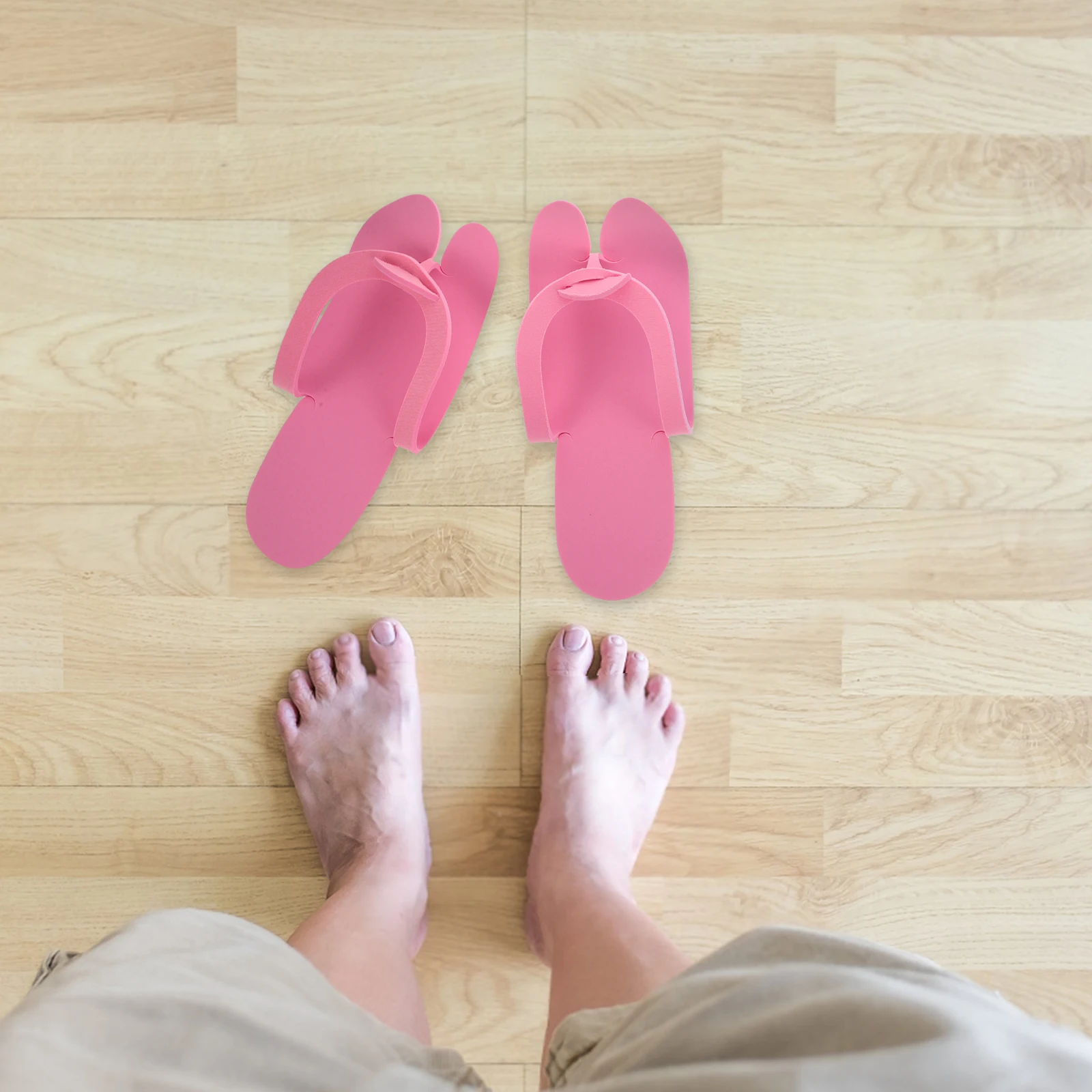 

10Pcs EVA High Elastic AntiSlip Colorful Slippers Hotel Beauty Salon Spa Disposable Footwear Pink Blue