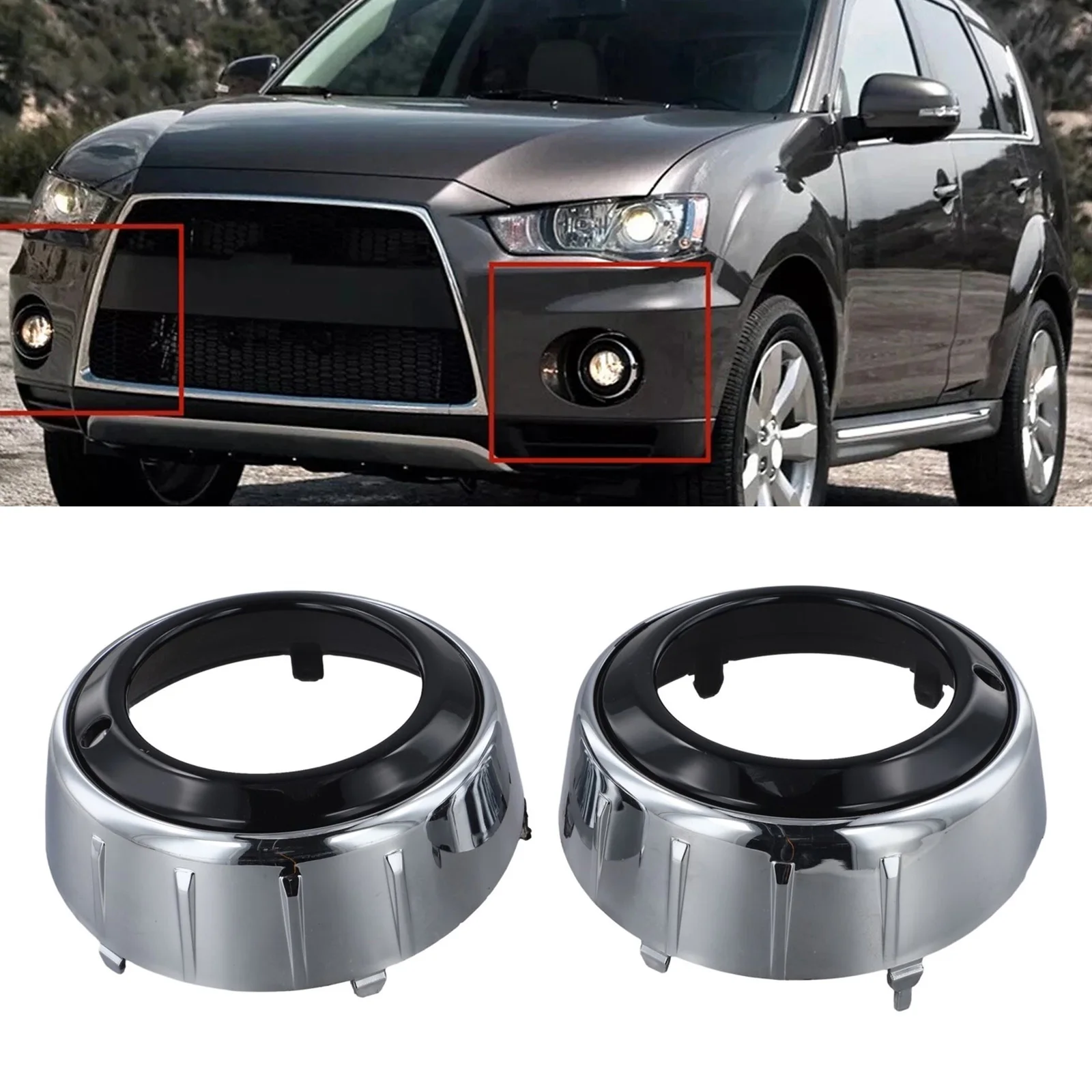 OEM 8321A290 Fog Lamp Bezel Cover Plastic Bezel Trim Easy Installation Stable Characteristics Front Fog Light Bezel Cover
