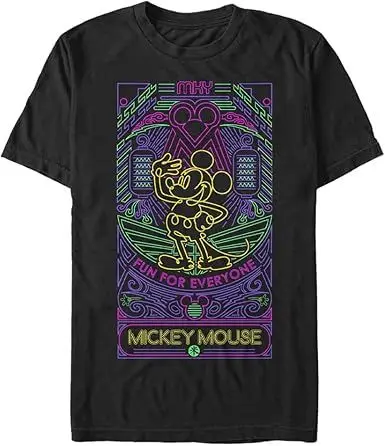 

Новая легкая и удобная хлопковая футболка для отдыха с мультяшным принтом Disney Mickey 2025 года для мужчин и женщин с деньгами
