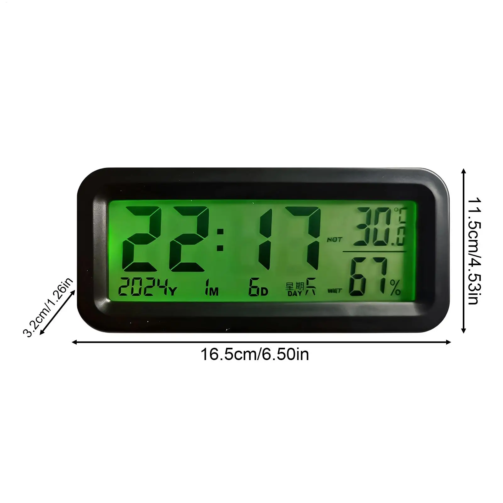 ساعة للوحة قيادة السيارة تعمل بالطاقة الشمسية ديكور داخلي رقمي محمول لاصق ساعة سيارة إلكترونية لشاحنة السيارات