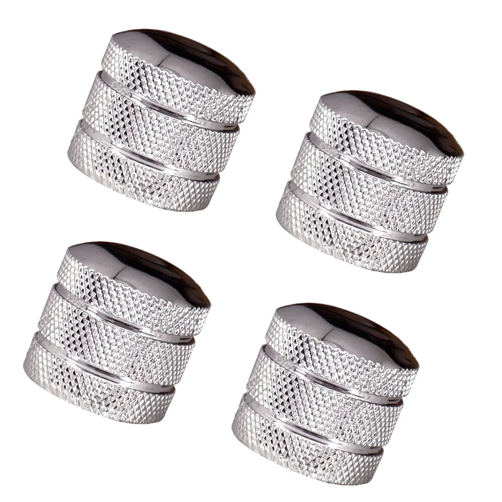 4PCS Plated Guitar Bass Dome Tone Volume Control Knobs For Electric Guitar Bass Musical Instruments Guitars Accessories Parts