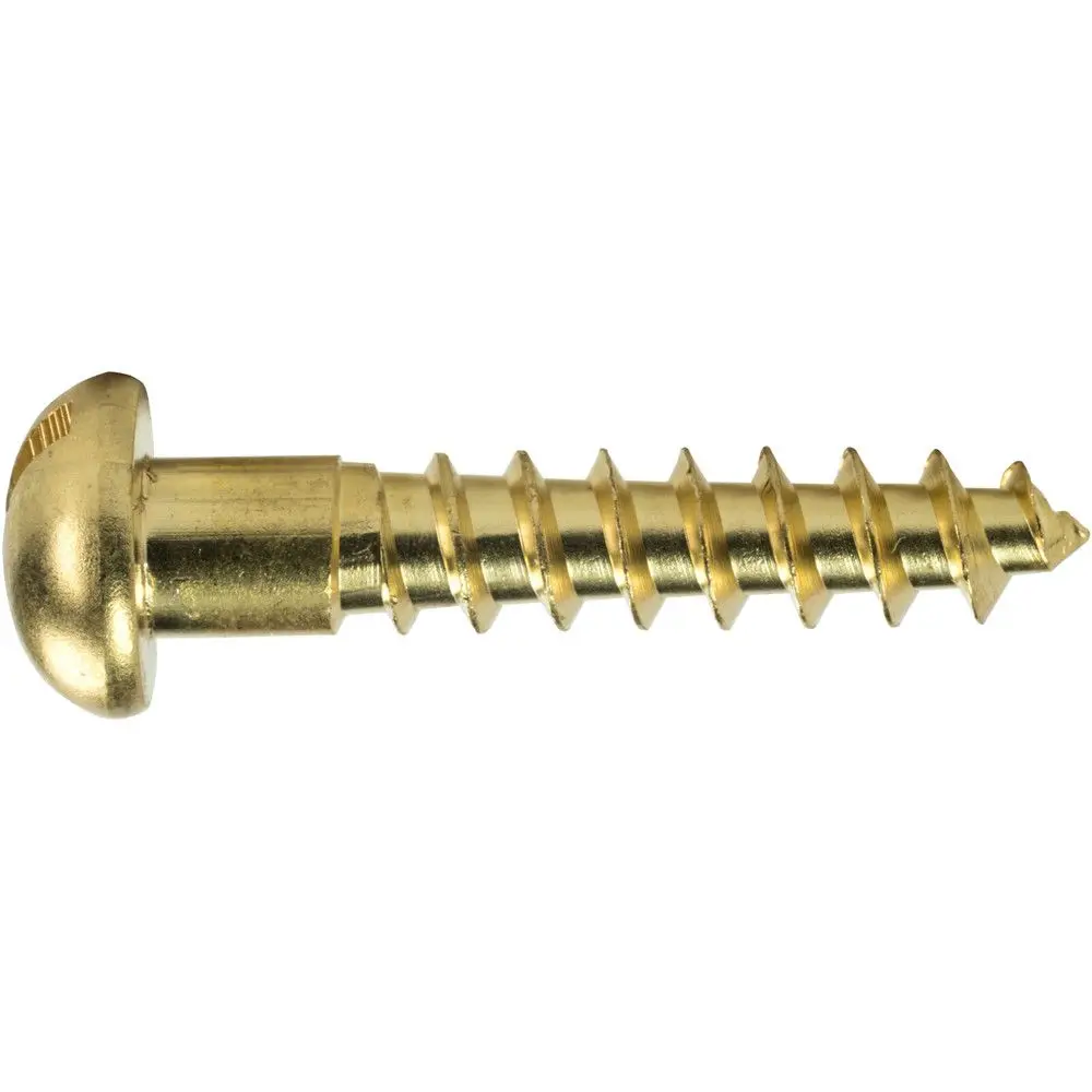 New Fasteners Slotted Drive Tapping Solid Brass Round Head Wood Screws Minus
