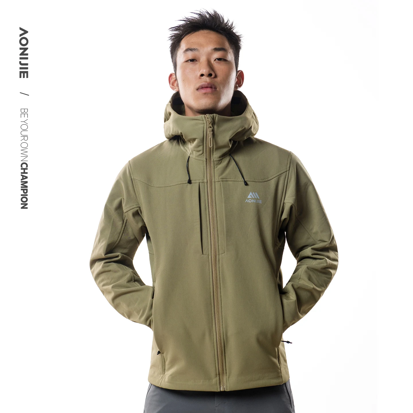 

AONIJIE Мужская уличная спортивная куртка с капюшоном, дышащее удобное ветрозащитное пальто для бега для кемпинга, альпинизма, пешего туризма FM5246