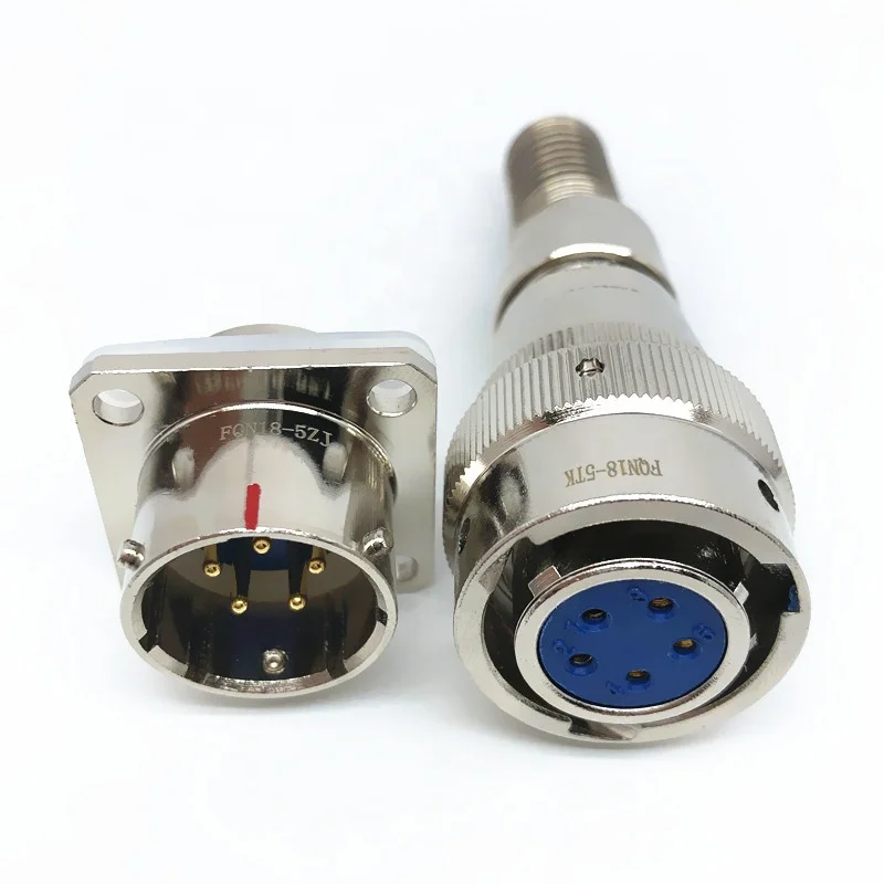 FQN18 5 pin metal series Round navigation  plug-in IP67 sealed waterproof male female connector circular