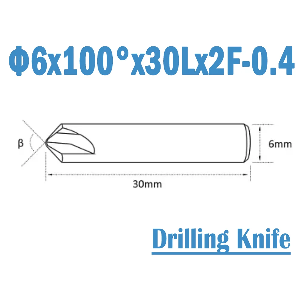 

2 Pcs/lot Φ6x100°x30Lx2F-0.4 Professional 60 Series SILCA FUTURA Carbide Key Cutter Drilling Knife