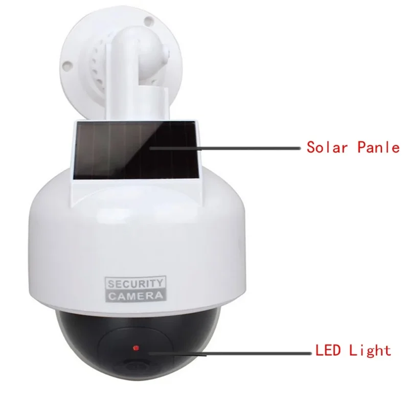 A92Z Simulation Security Camera With Flashing LED Light Dummy CCTV Dome Indoor/Outdoor Monitor Powered 1 PCS