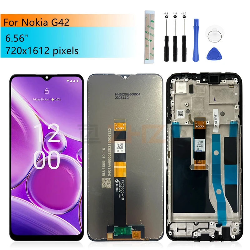 For Nokia G42 LCD Display Touch Screen Digitizer Assembly With Frame For Nokia G42 Display Replacement Repair parts 6.56\