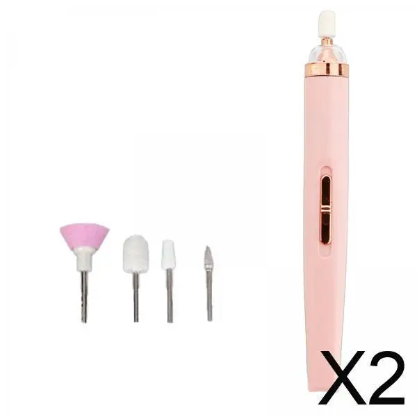 

2 аккумуляторных электрических машин с 5 головками, USB-набор для маникюра и педикюра для шлифования акрилового геля-лака для ногтей