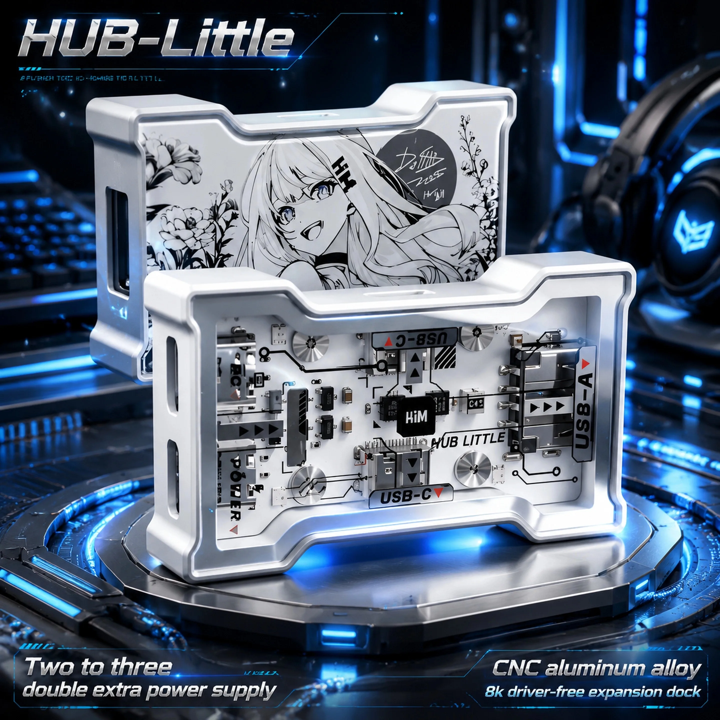 Esports Gaming Splitter - HM Hub-little 8k ゲーミング USB ハブ