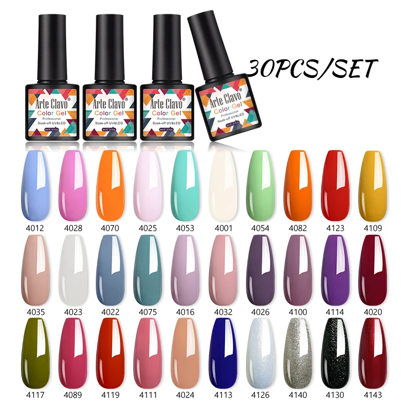 Arte Clavo 8ml Nail Art 30pcs/Set Gel Nail Polish Vernis Lakiery Hybrydowe For Manicure Gel Polish Kit UV Gel Varnishes Soak Off