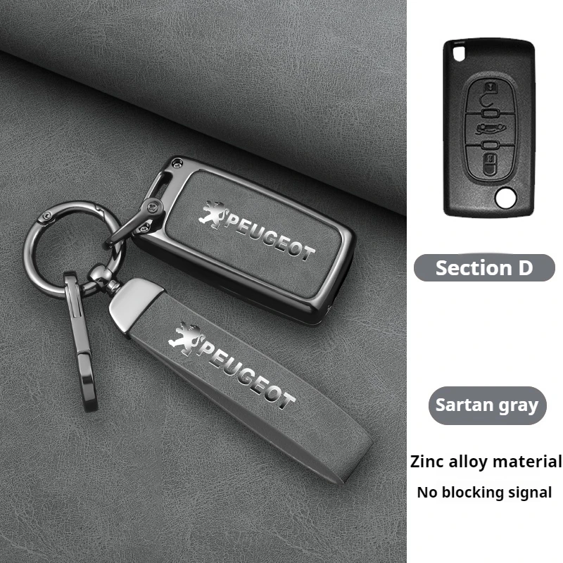 Car Zinc Alloy Key Case Bag For Peugeot GTLine 207 307 407 208 308 408 508 2008 3008 4008 5008 RCZ wear resistant Metal KeyShell