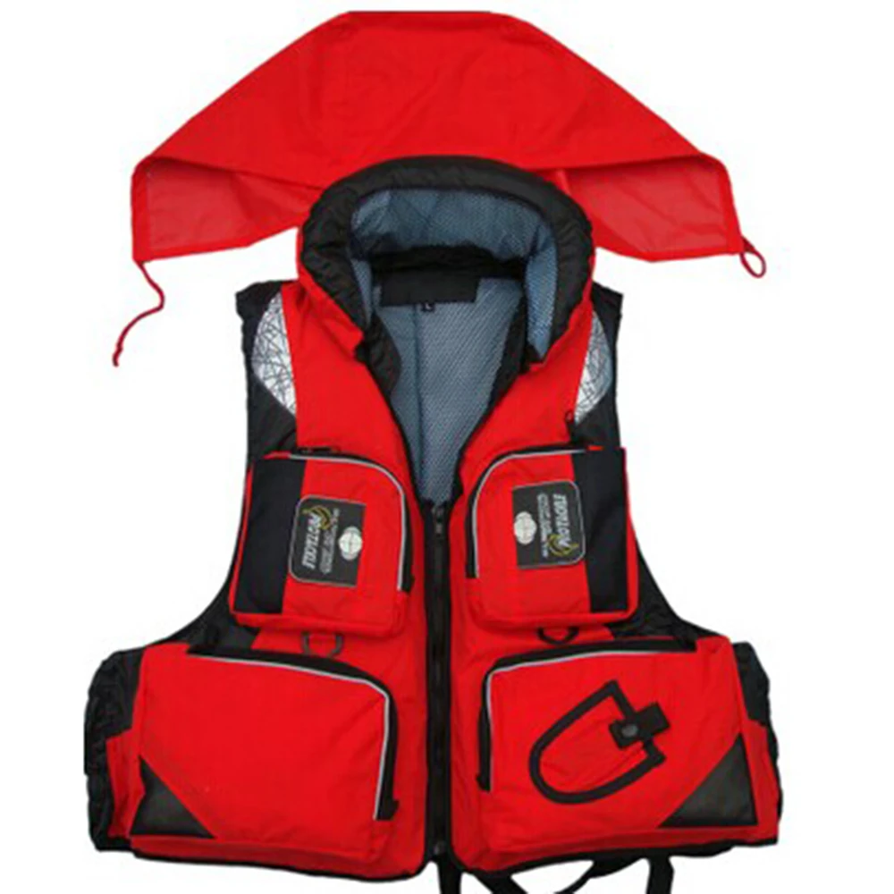 FX L-XXL Professional Life Jacket Vest Fishing Polyester Adult Safety Life Jacket Survival Life Vest Swimming Boating Drifting