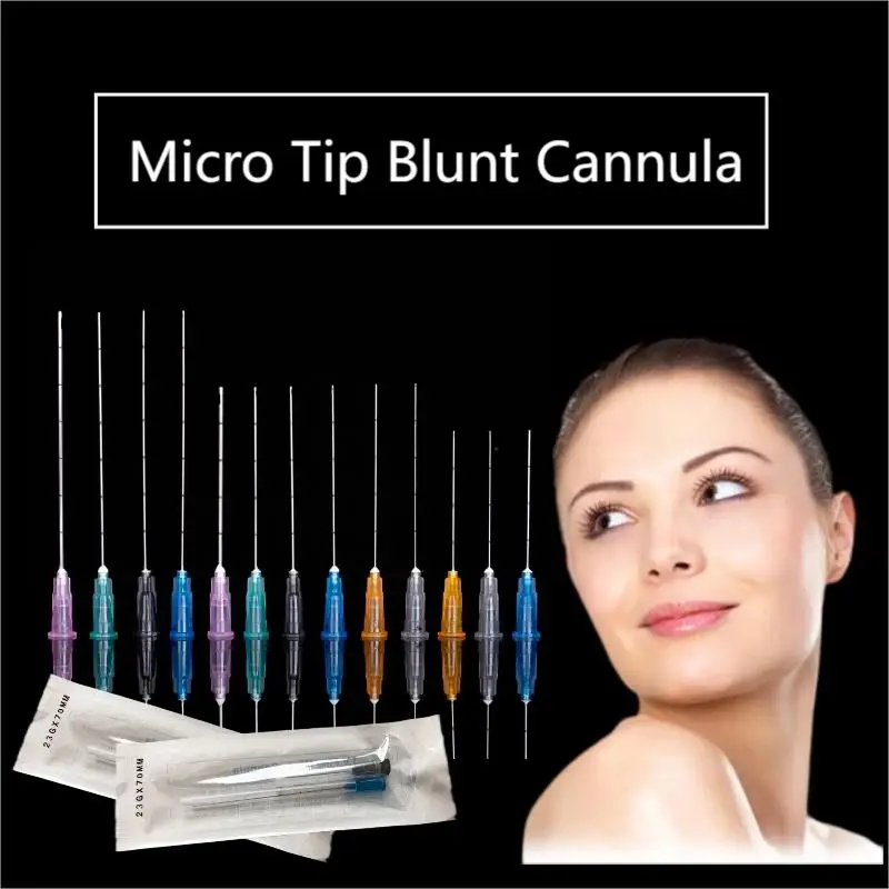 50pcs/1box Medical Injection Blunt Tip Cannula Hyaluronic Acid Filler Disposable Kit Plain Ends Notched Endo Blunt-tip Needles