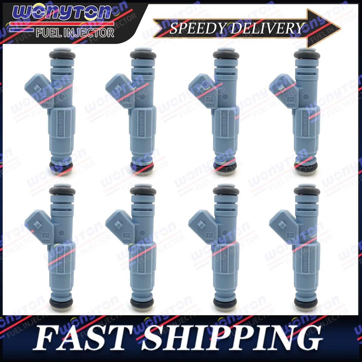 8PCS Fuel Injector 0280155715 FOR Chevrolet Camaro Corvette Caprice Impala Ford F250 F350 Excursion