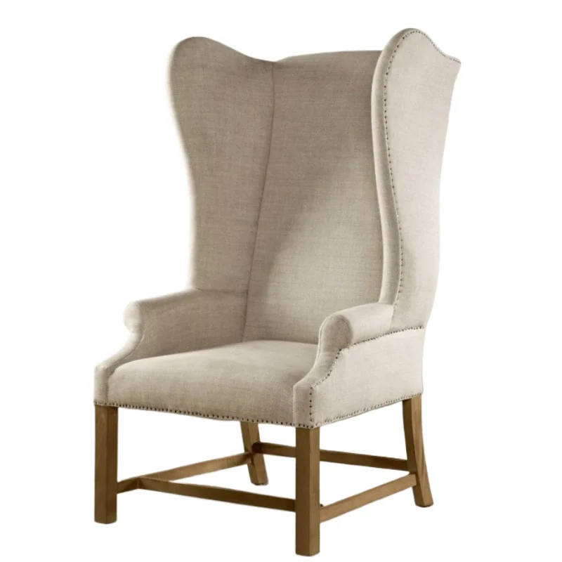 

Original single furniture Italian light luxury French rural retro solid wood dining chair villa American simple office chair