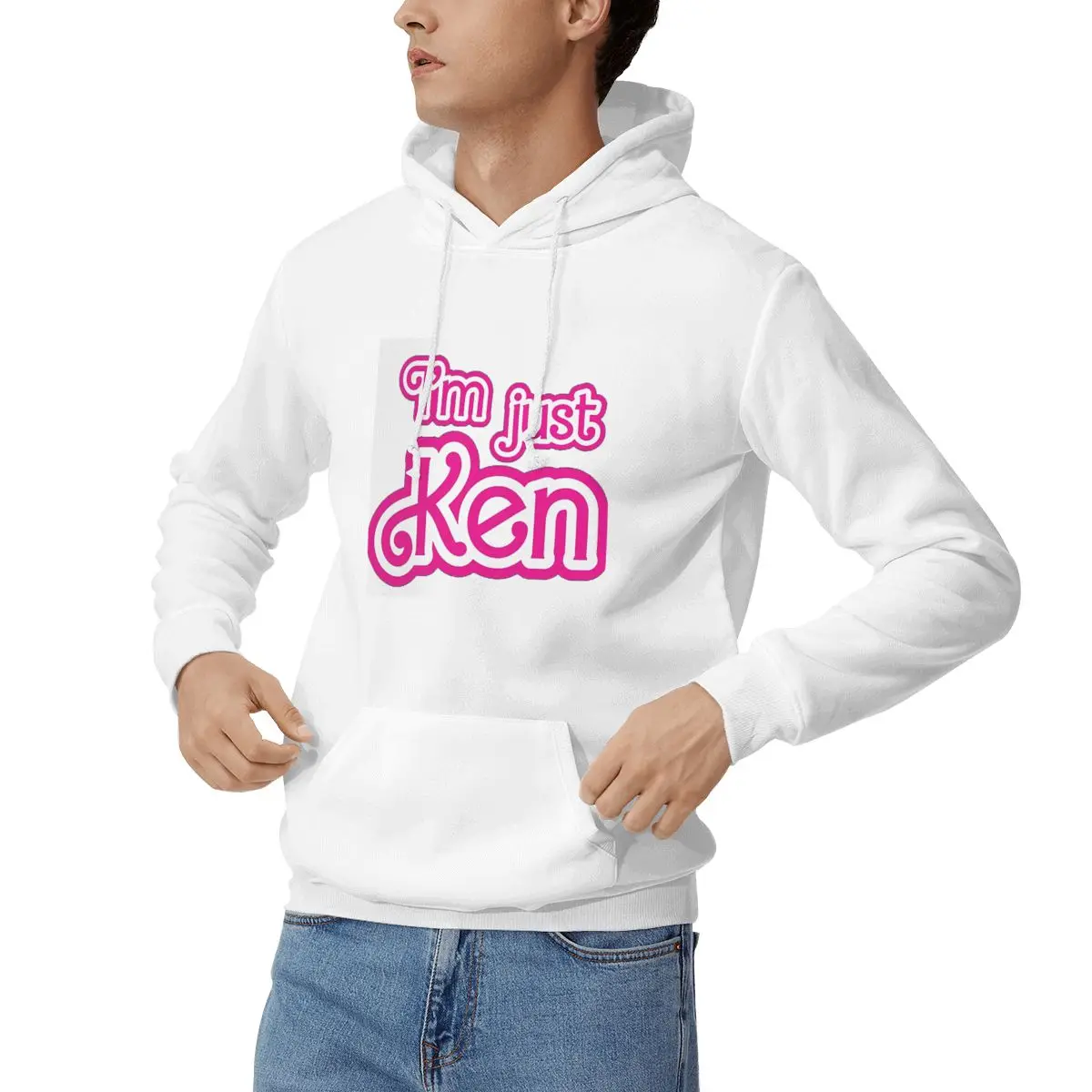 سويت شيرت I_m Just Ken بغطاء للرأس للرجال والنساء كاجوال بأكمام طويلة ملابس الشارع للخريف والشتاء
