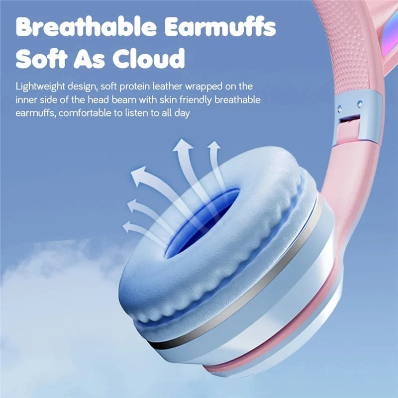 Efficient SOYTO Gradient Color Wireless Headphones Bluetooth Headsets With Mic Foldable HIFI Supports TF Card Noise Cancel Earph