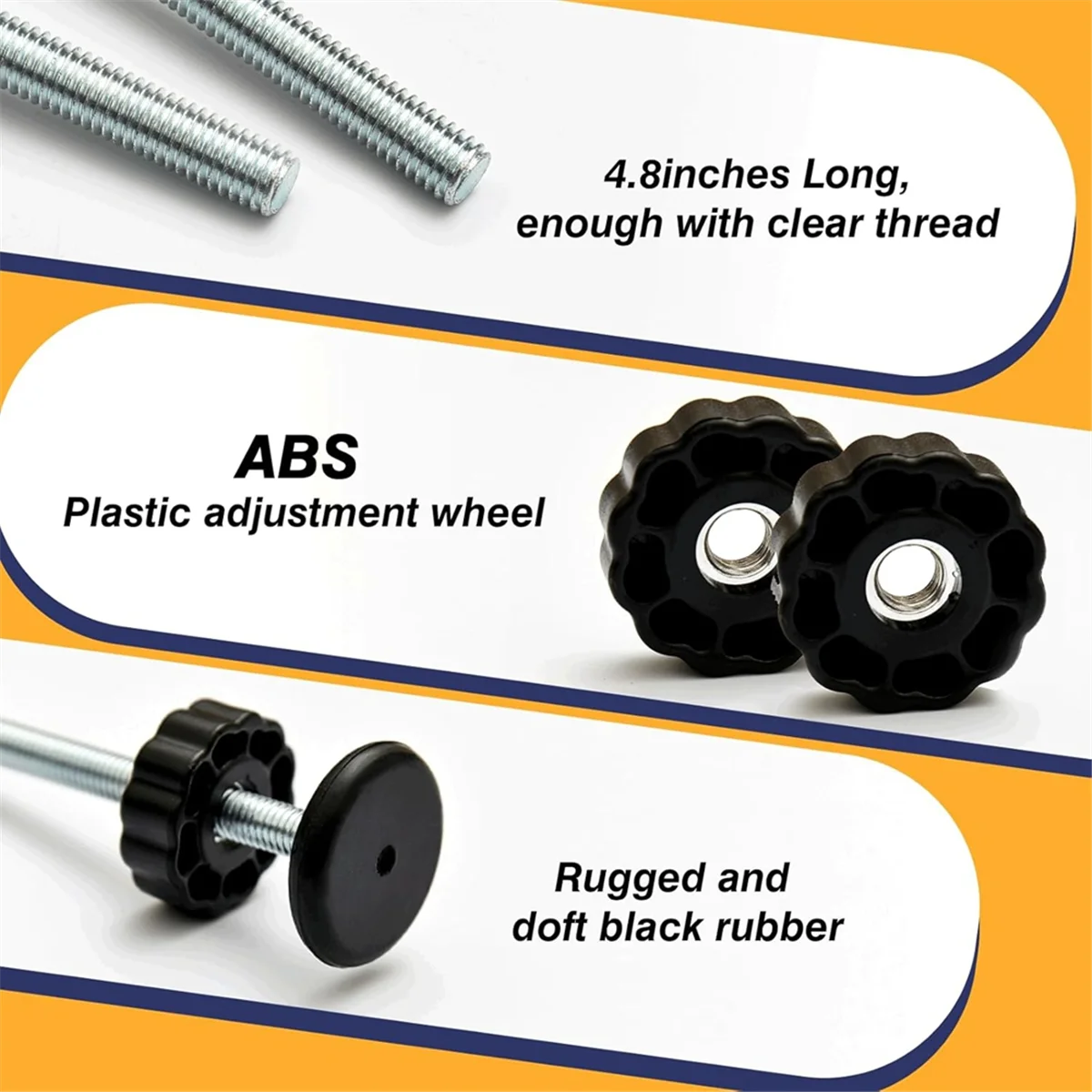 A002 4Pcs Universal Baby Gate Threaded Spindle Rod, M8 Replacement Bolt Part for Baby & Pet Pressure Mounted Safety Gates B - view 5
