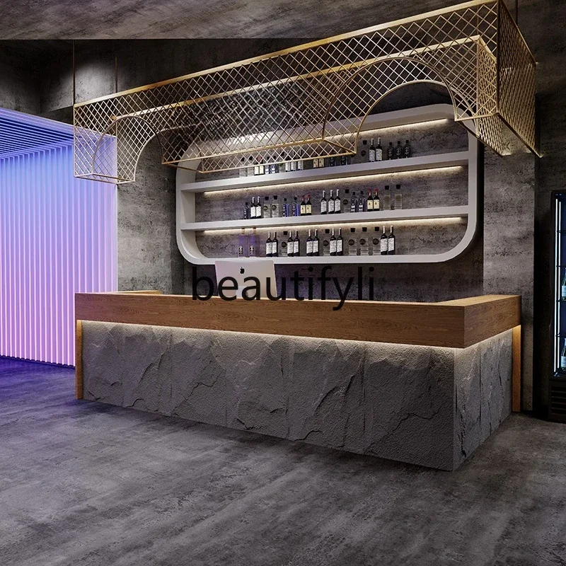 

zzqVintage Industrial Style Cultural Stone Clothing Store Cashier Counter Bar Cafe Bar Counter Restaurant Hotel Customization