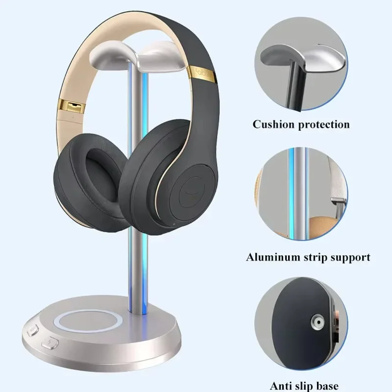 

Headphones Stand for Airpods Max Detachable Headset Holder Hanger Wireless Charger for Phone Bluetooth Headset Display Stand