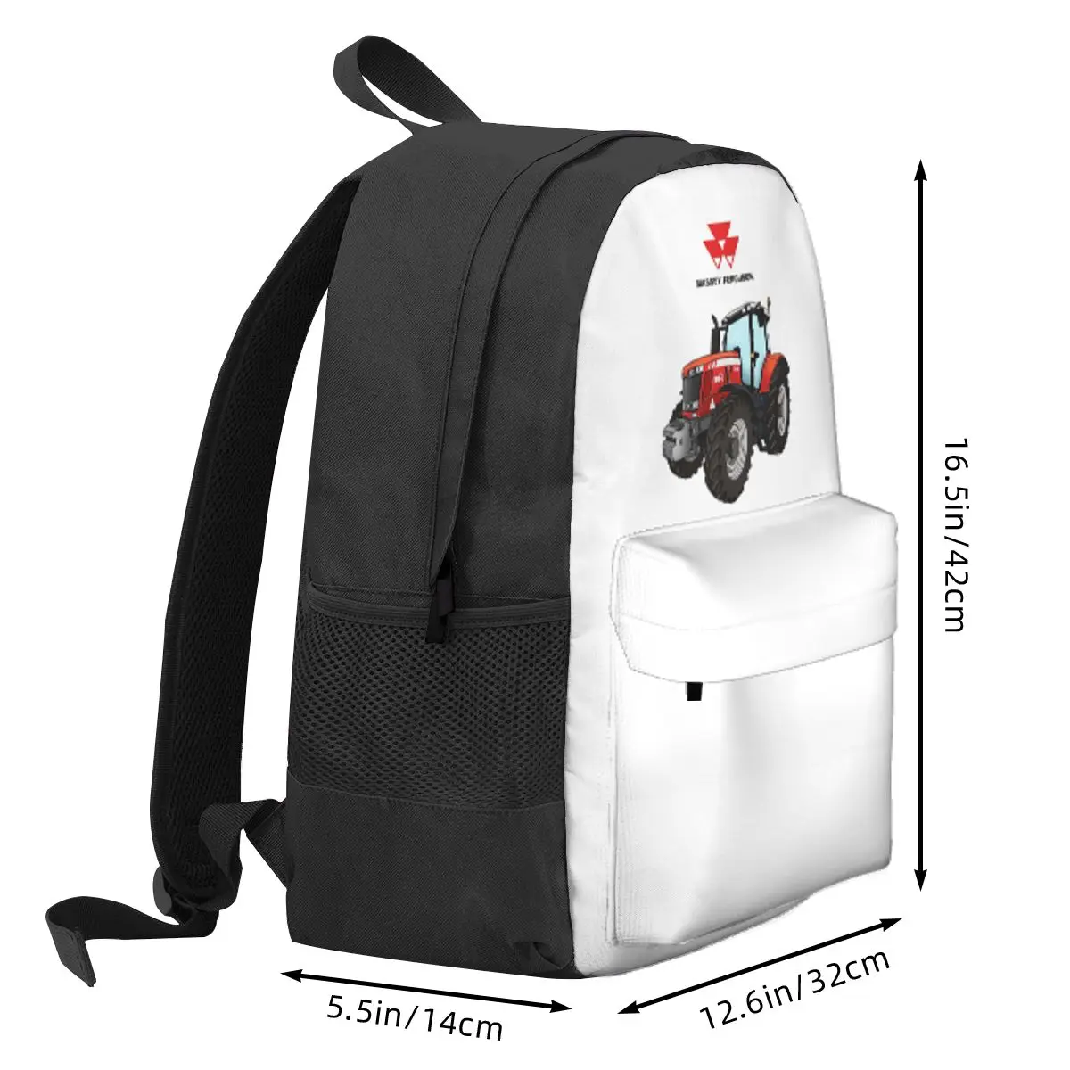 Massey Ferguson Tractor Red Tractor Backpack Daypack Large Capacity Boys Girls BookBag School Bag Shoulder Bags for Men Women
