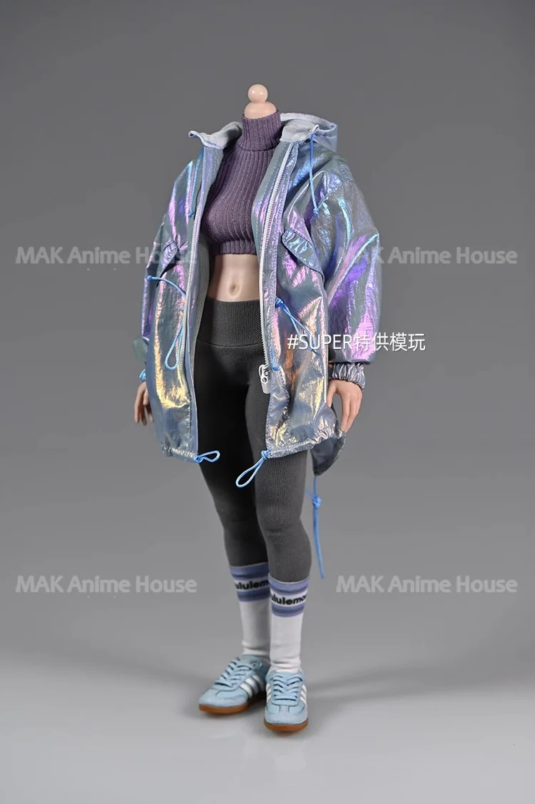 1/6 스케일 여성 후드 지퍼 밀리터리 버전 윈드 브레이커 핏 코트 남성 의류 모델 12 "솔져 액션 피규어 바디 인형에 적합