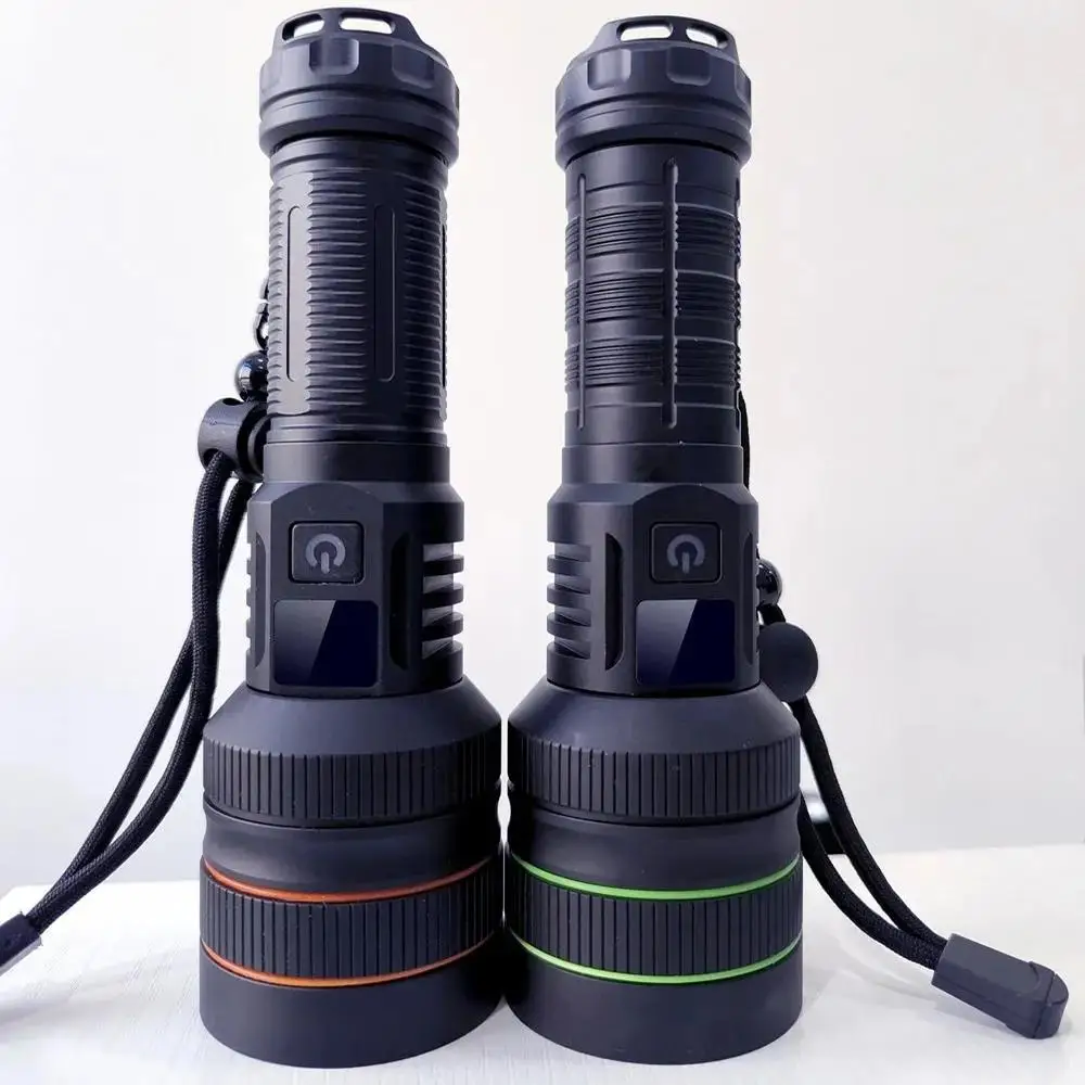 Super Bright LED Flashlight USB Rechargeable Spotlight Lamp High Power Tactical Torch Waterproof Lantern For Outdoor Emergency