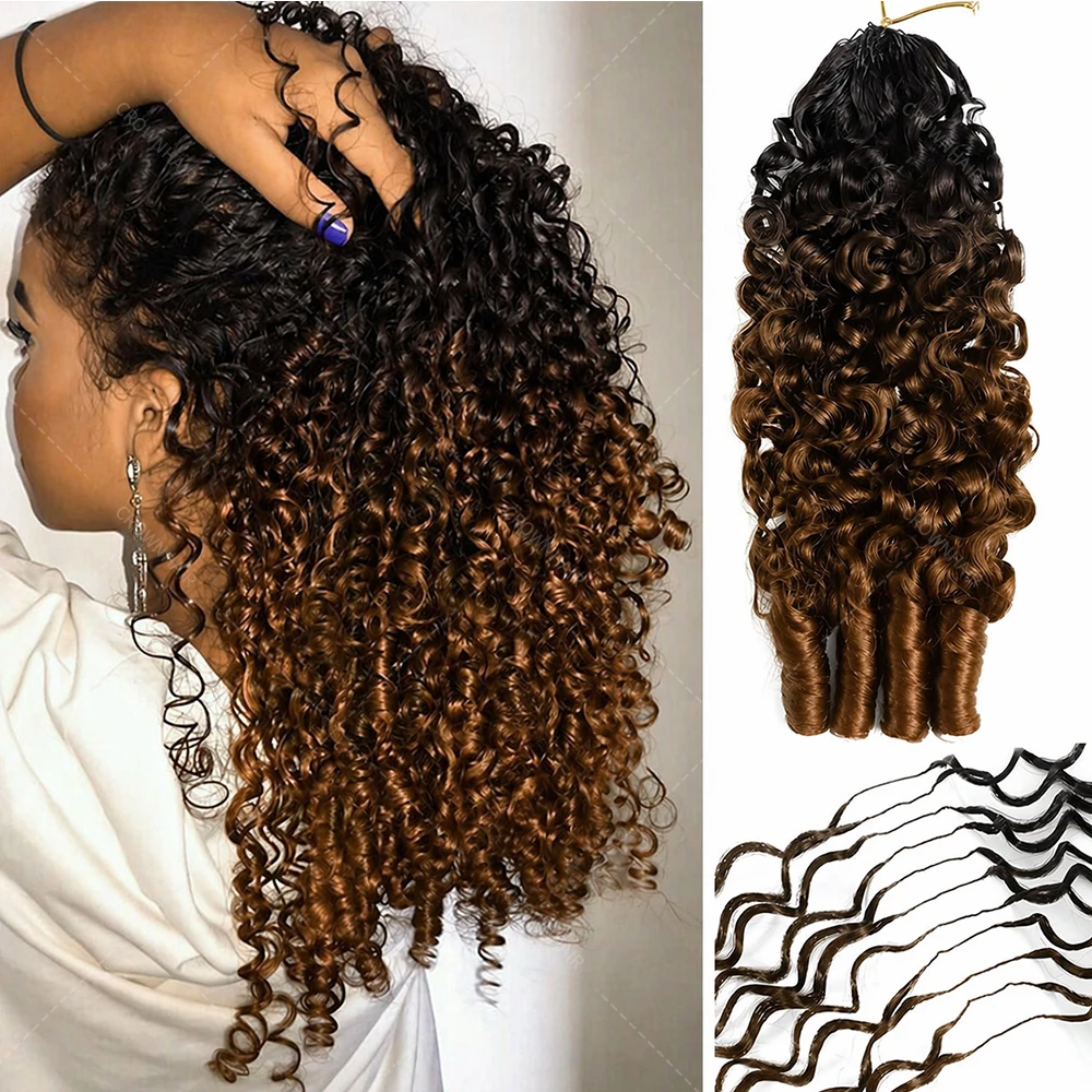 

Pre Separated TB30 Burmese Curly Crochet Human Hair Extensions Knotless Miracle Knots Deep Curly Feather Crochet Hair For Braids