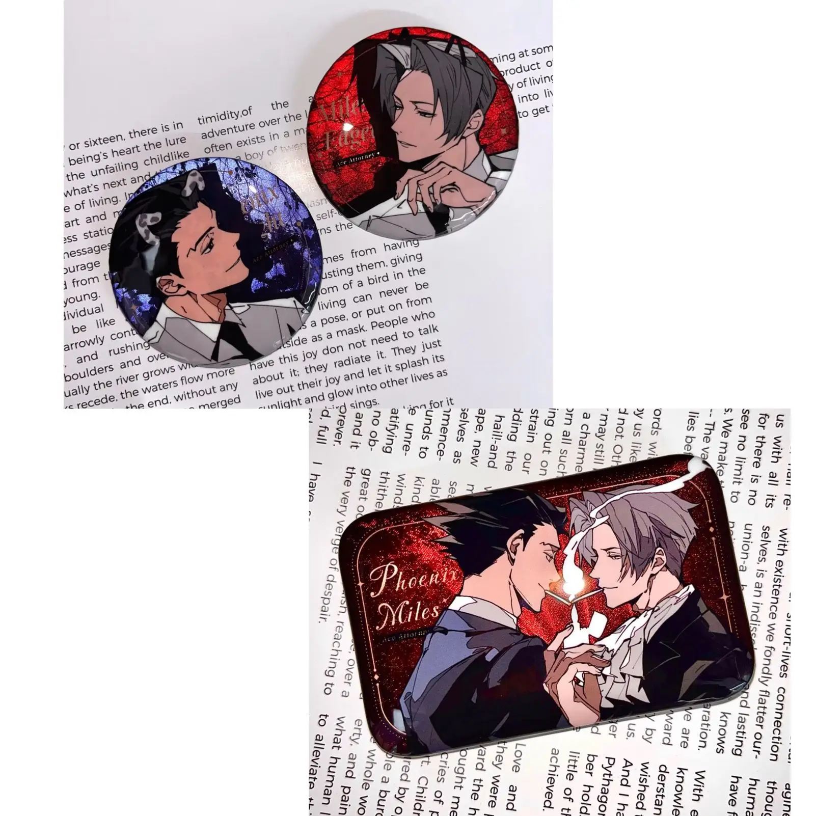 Ace Attorney Anime Badges Pins Phoenix Wright Apollo Justice Women Brooch Fashion Creative Cosplay Brooches for Bag Accessorie