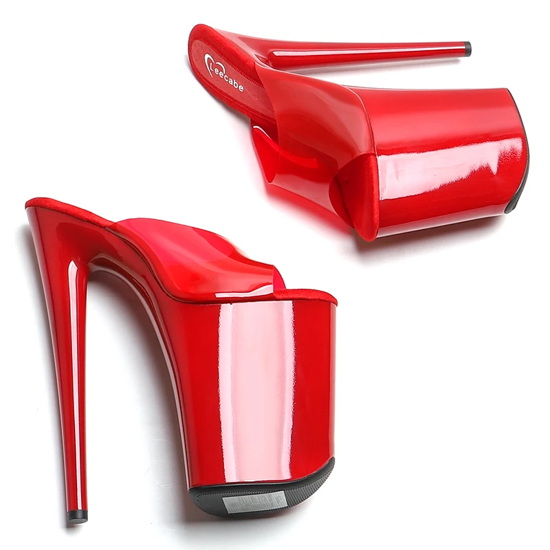 Leecabe 23CM / 9inches Clear TPU Upper    fashion  Platform High Heels slipper stripper heel Pole Dance shoes