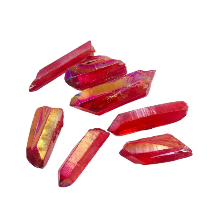 

Crystal electroplated red crystal small single pointed pillar ornament