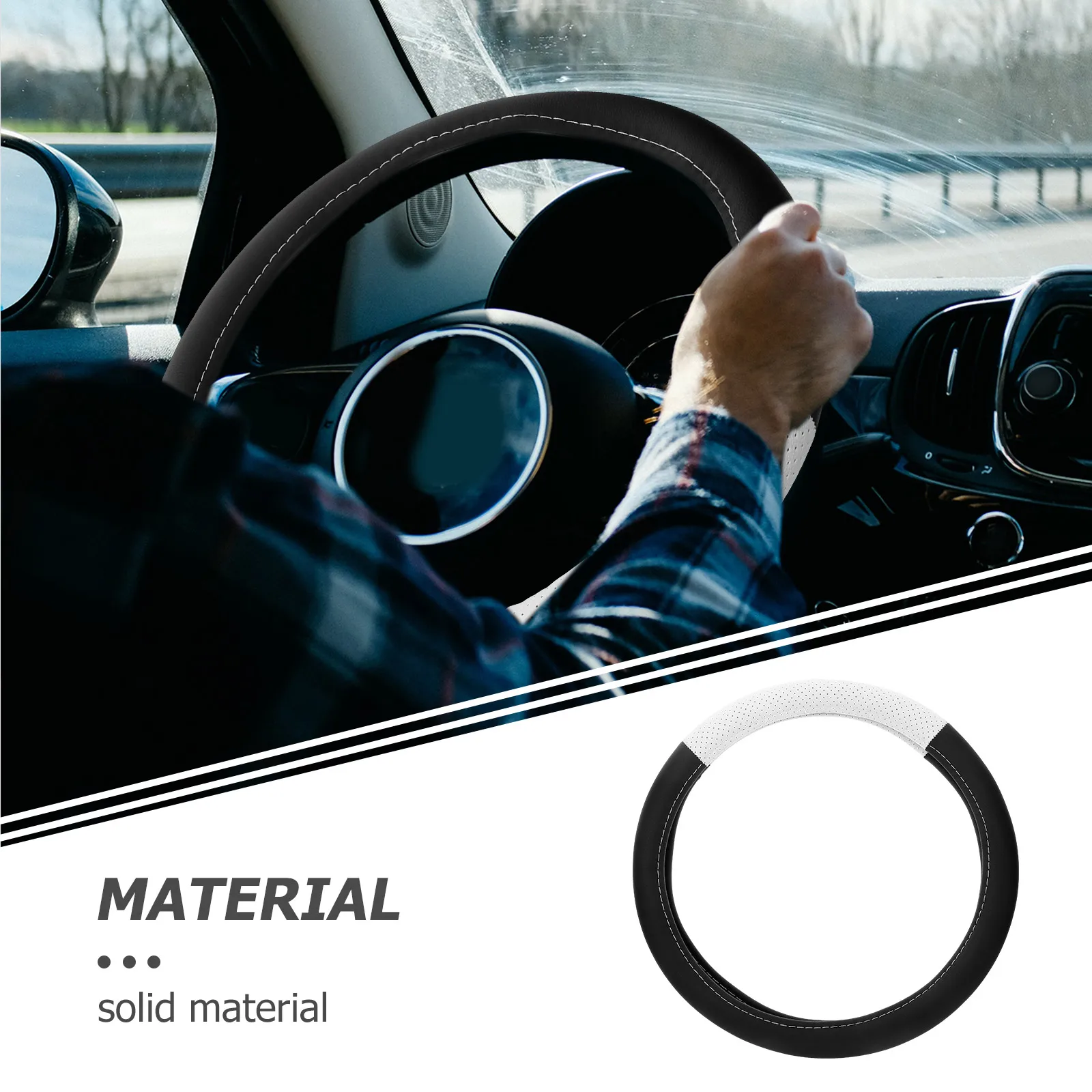 

Universal For Cars Non-Slip Sweat Absorbent Heat Resistant Decorative Vehicle Steering Wheel Cover Summer Steering Wheel Cover