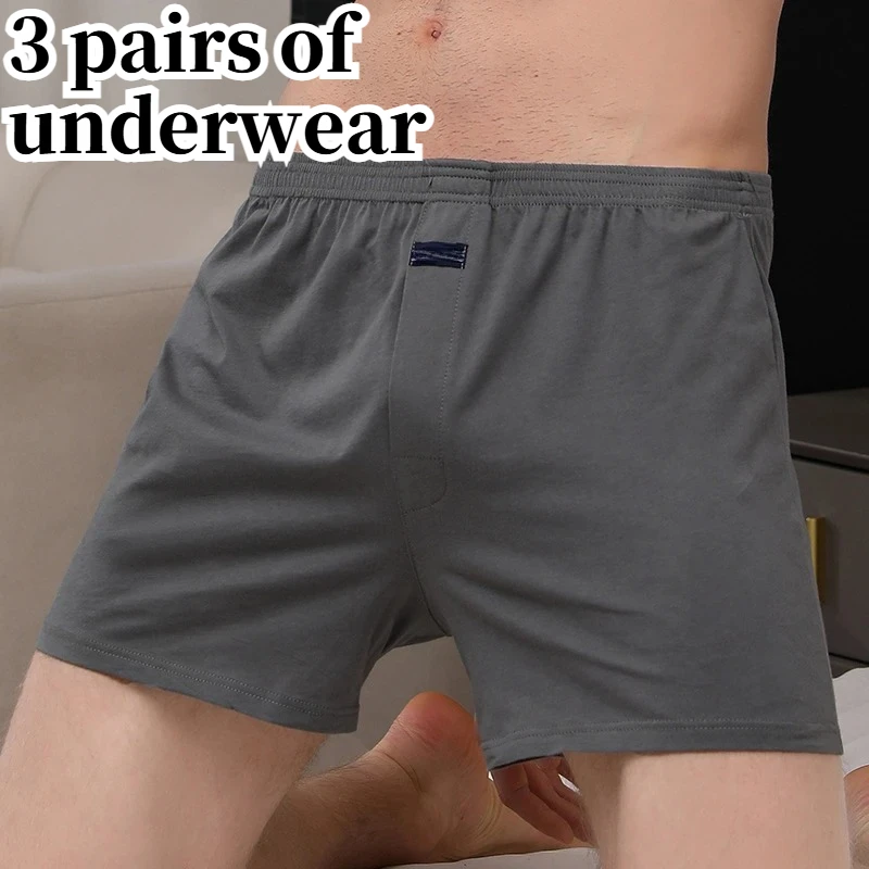 

Брюки-боксеры больших размеров для мужчин, хлопковые брюки, все боксеры с высокой талией, большие трусы, пижамные штаны для дома с высокой талией