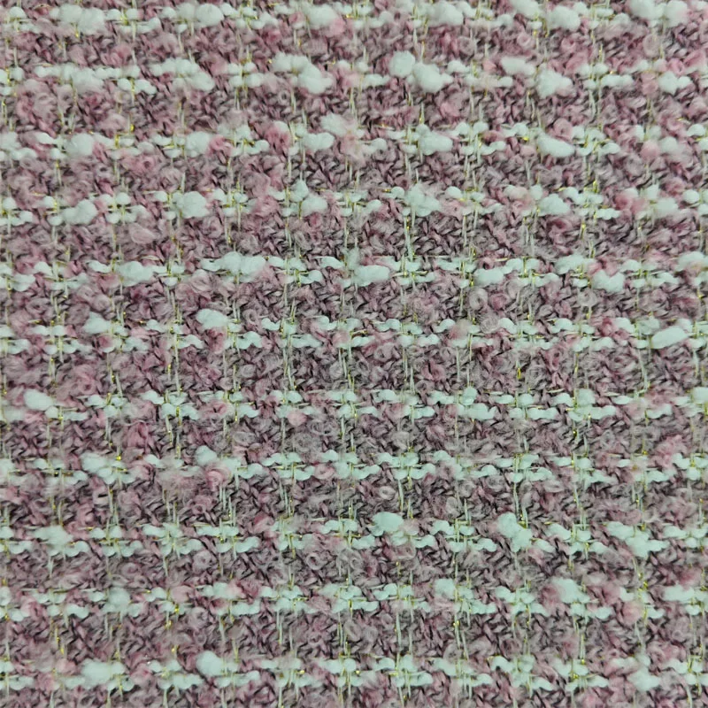 

Purple and White Stripe Yarn-Dyed Braide Tweed Fabric For Autumn and Winter Jacket Dress Suit Coat DIY Cloth Sewing Material
