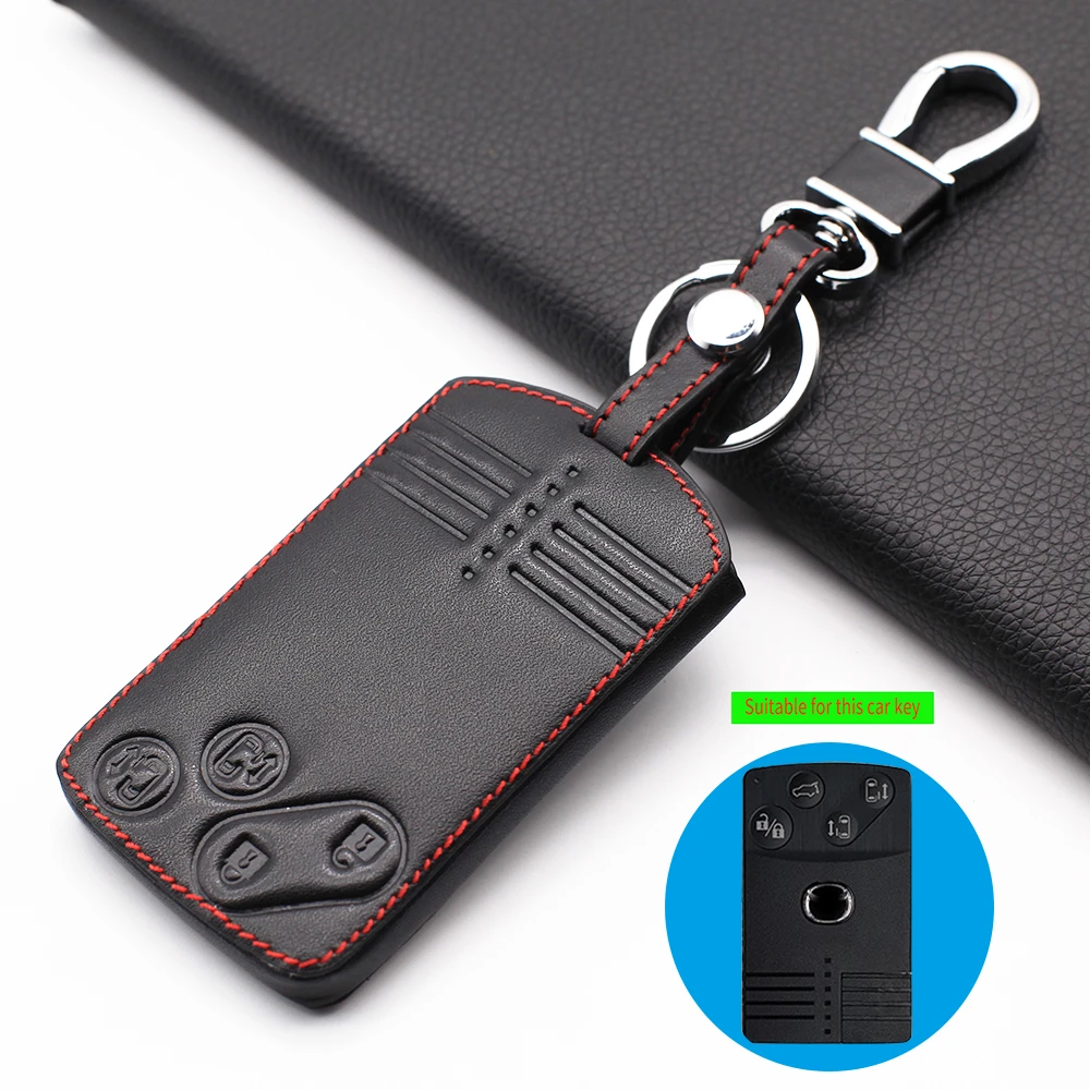 Card Leather Key Case Cover For Mazda 2 3 5 Premacy Miata 6 8 RX8 MX5 M8 CX-7 CX-9 Verisa MPV 2/3/4 Buttons Remote Protector Fob