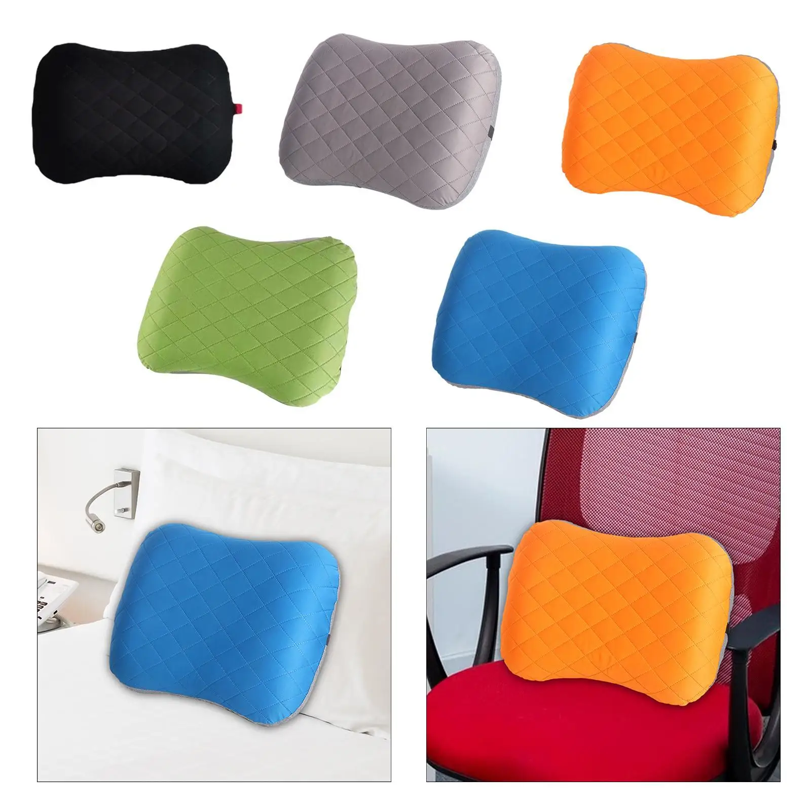 Travel Pillow Ergonomic Gifts Foldable Camp Pillow Inflatable Camping Pillow for Napping Desk Rest Traveling Camping Backpacking