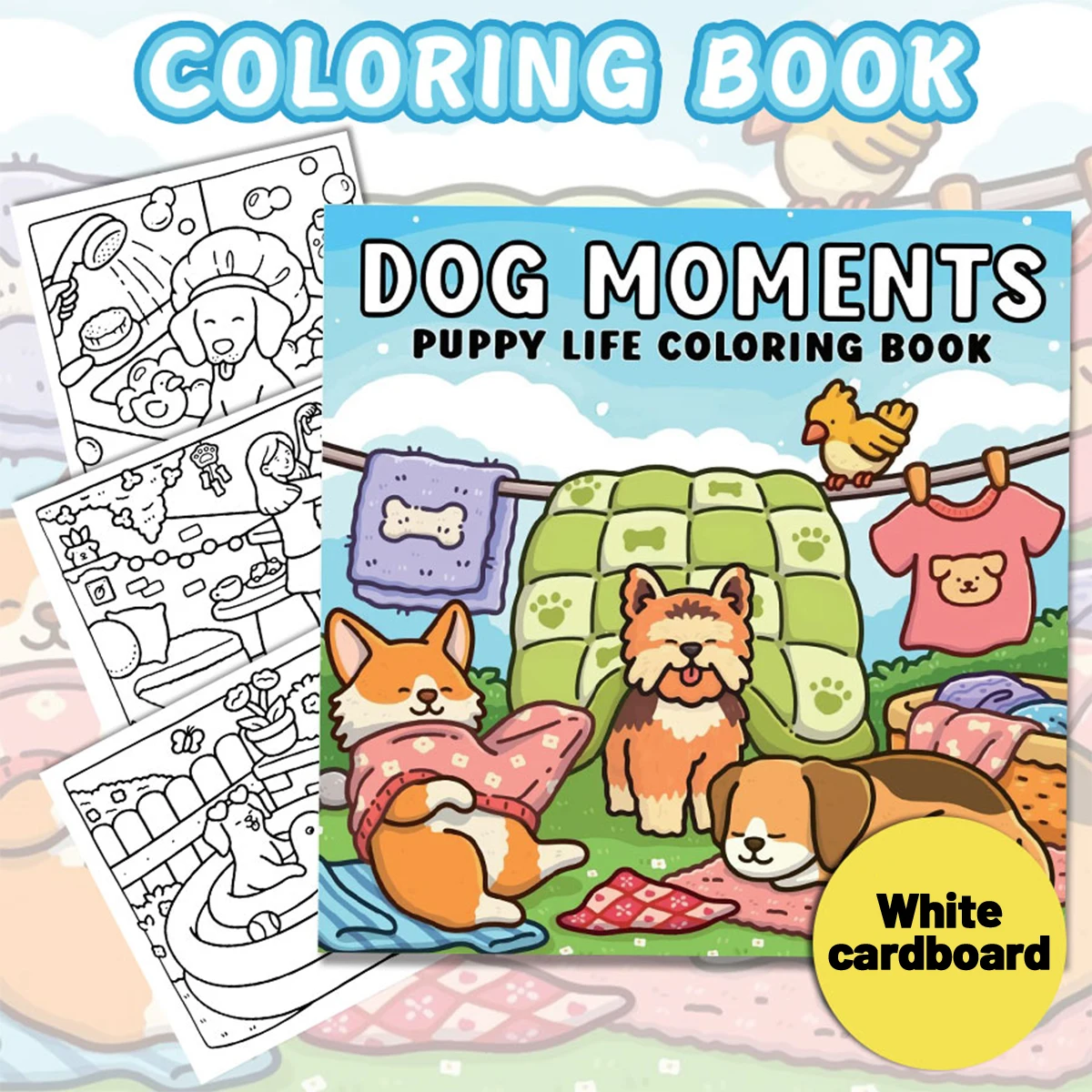 

Dog Moments Coloring Books, Warm Pet Scenes, Easy Coloring, For Home Parent - Child DIY, Relax, Unwind, Boost Creativity