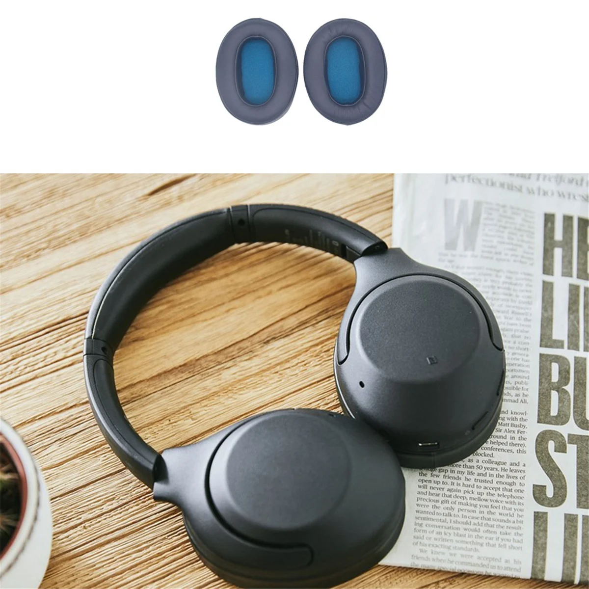 Para Sony WH-XB900N Funda para auriculares XB900N Funda de esponja para auriculares Orejeras multifuncionales, Azul