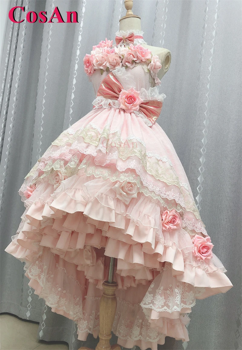 أزياء CosAn Anime Who Made Me A Princess Siya التأثيرية، فستان رسمي رائع وردي جميل للبالغين، ملابس لعب الأدوار #2