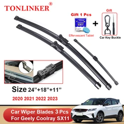 TONLINKER Wiper Blades For Geely Coolray SX11 2023 2022 2021 2020 Car Accessories Front Windscreen Wiper Blade Brushes Cutter