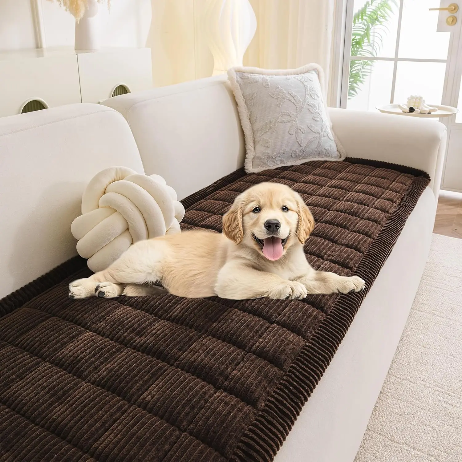 

Моющийся нескользящий чехол-накидка для дивана и 2 подушек, цвет шоколад, 27,6 x 70,9 дюймов