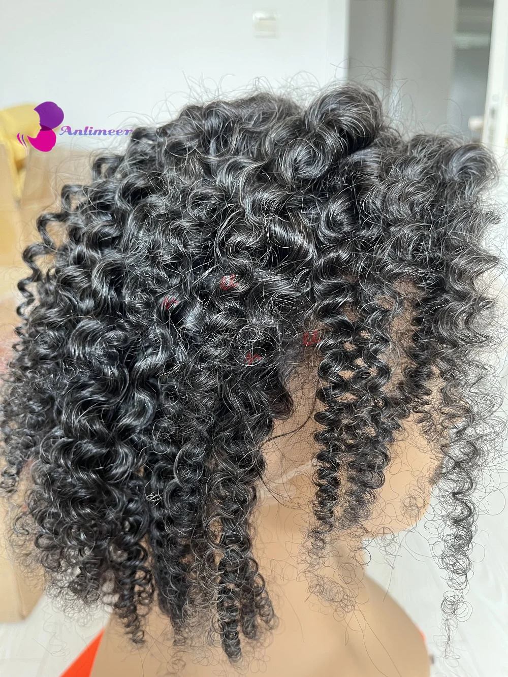 Natural Salt and pepper Colored Afro Kinky Curly Wig Natural Grey Hair With Grey and Black Mixed In